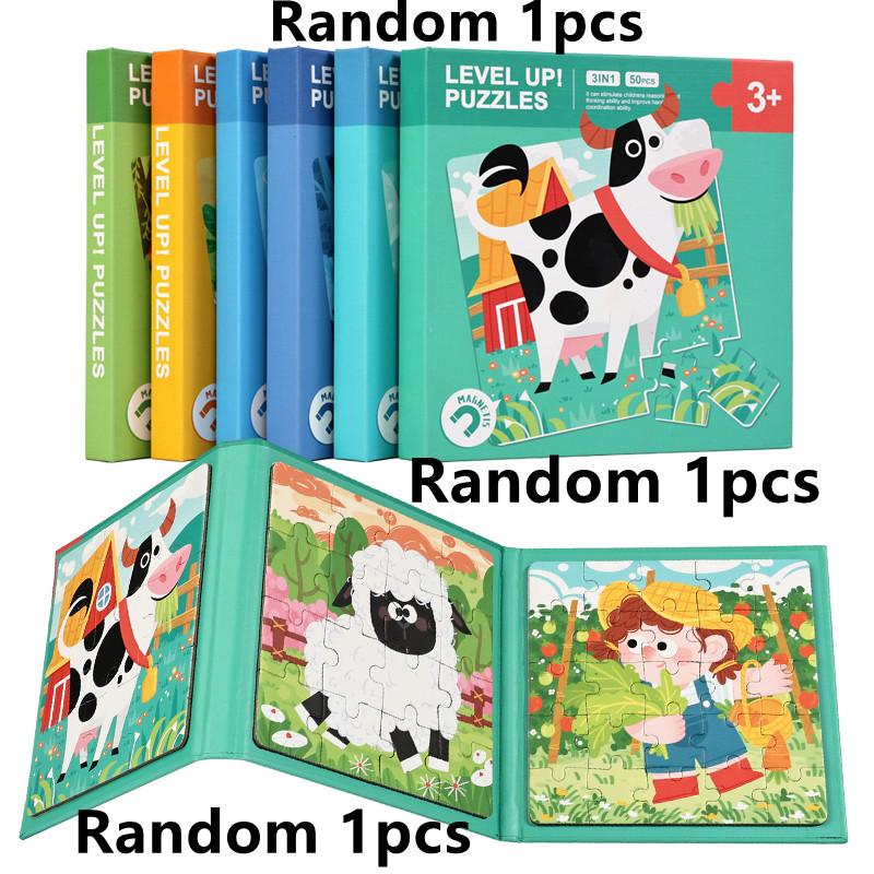 New Kids Magnetic Puzzle Games - Quiet Cartoon Animal Jigsaw Book Montessori Baby Educational Toy Early Learning Children s Gift