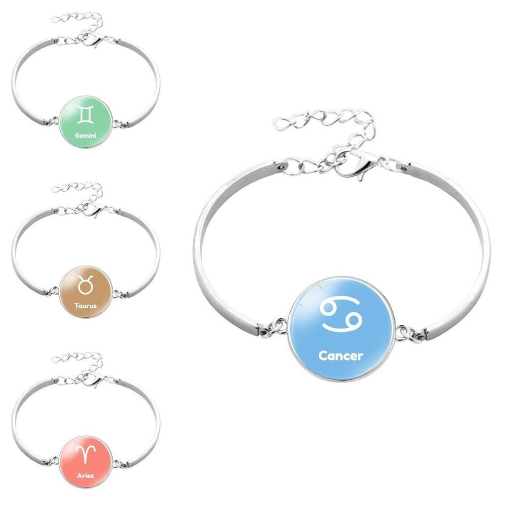 Trendy Zodiac Sign Alloy Bangle Korean Minimalist Style Unisex Star Sign Jewelry