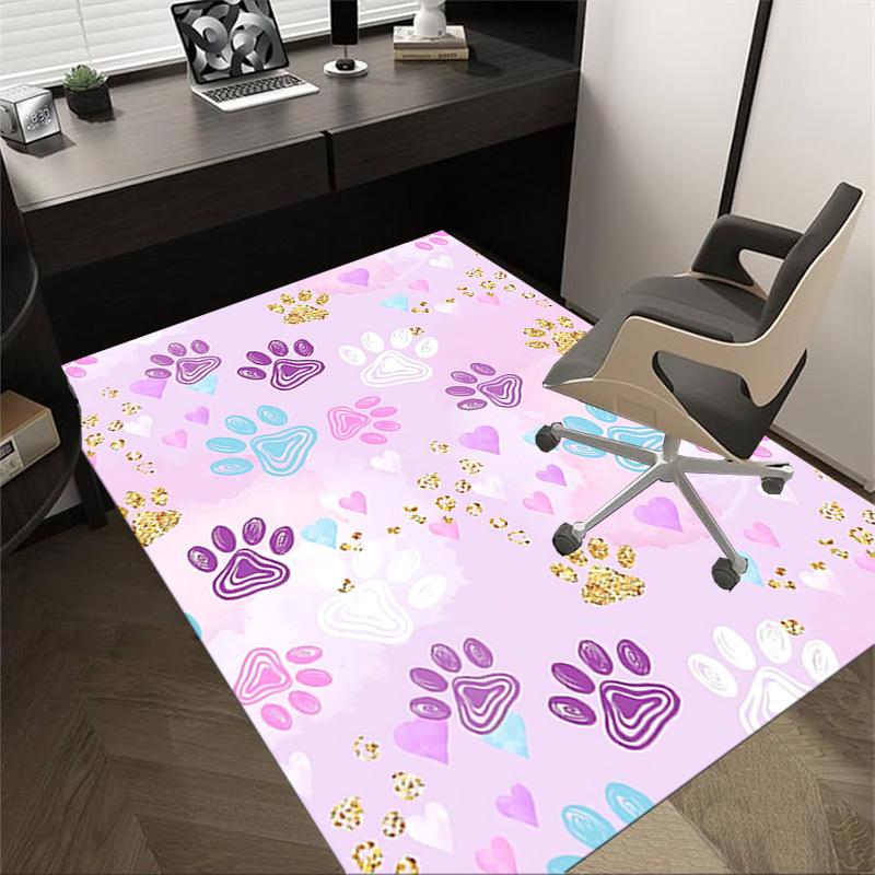 1PC Paw Prints Heart Non-Slip Floor carpet, Office, family, bedroom, Studio - Large Area Rug, Vibrant Colors, Longlasting Material-X421 60cm by 90cm