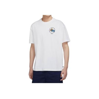 SB Logo Print Skateboard Crew Neck T-Shirt Men Tops White DV2679-100