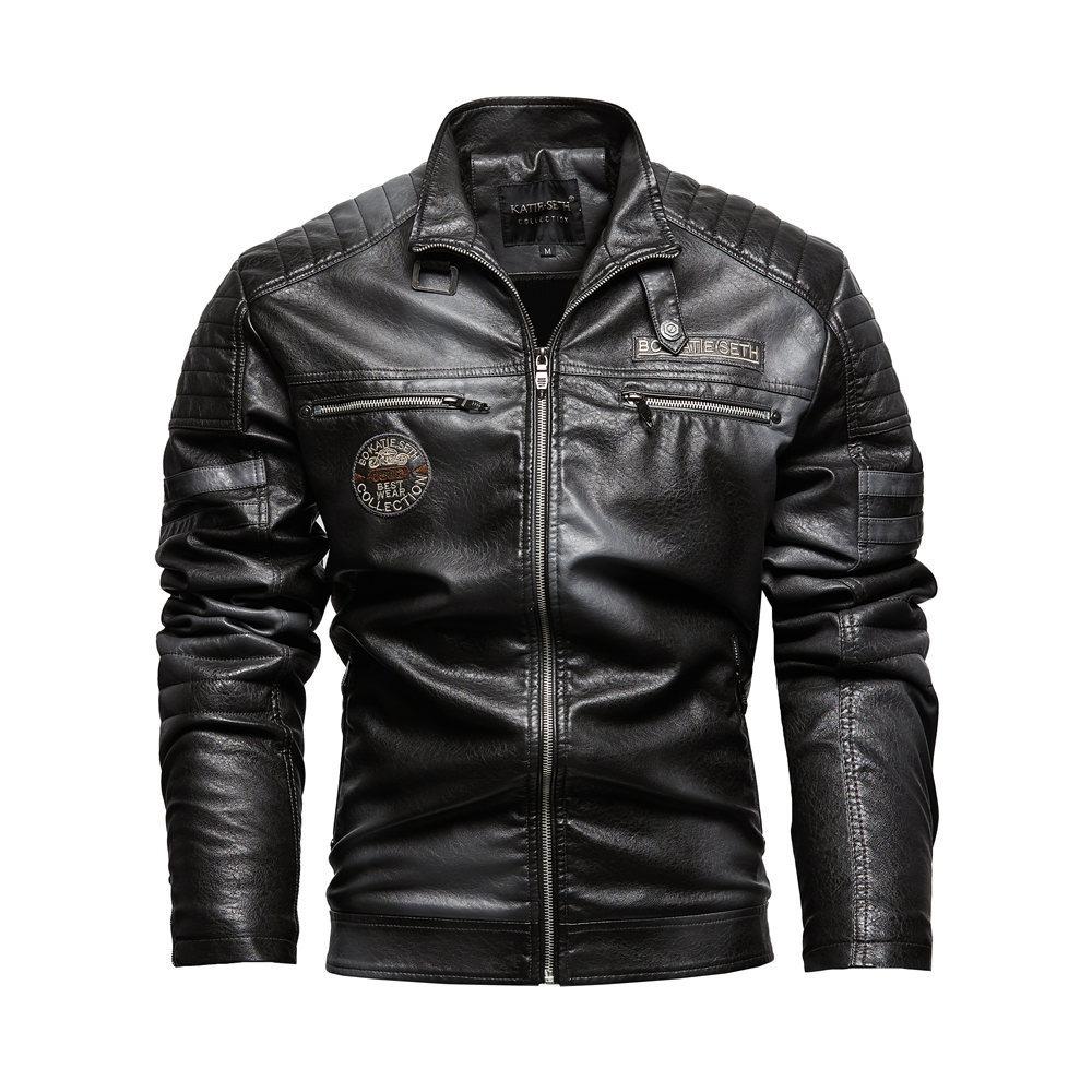 Men's Leather Jacket, Pu Leather Jacket, Motorcycle Jacket, Plus Velvet Leather Jacket, Men's Jacket