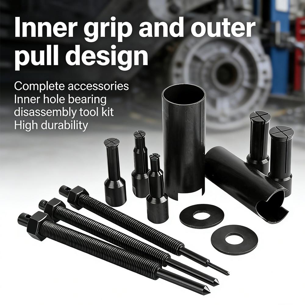 Motorcycle/Bicycle Bearing Puller Kit 9-23mm Range 12-Piece Extractor Set With 5 Clamps For Wheel Gear & Steering System Repairs