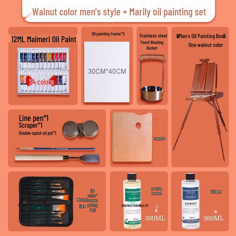 Handun Wooden Portable Oil Painting Box Set