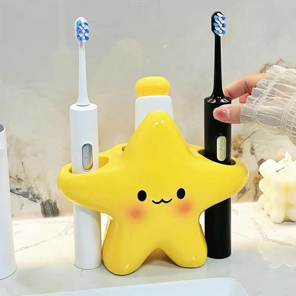 Cartoon Star Electric Toothbrush Holder Ceramic Toothpaste Rack New Toothbrush Storage Rack