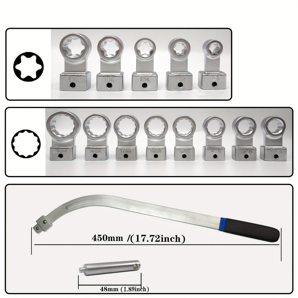 15Pcs Universal Auxiliary Idler Belt Tensioner Pulley Removal Tool Kit, Engine Timing Belt Tensioning Nut Bolt Screw Remover
