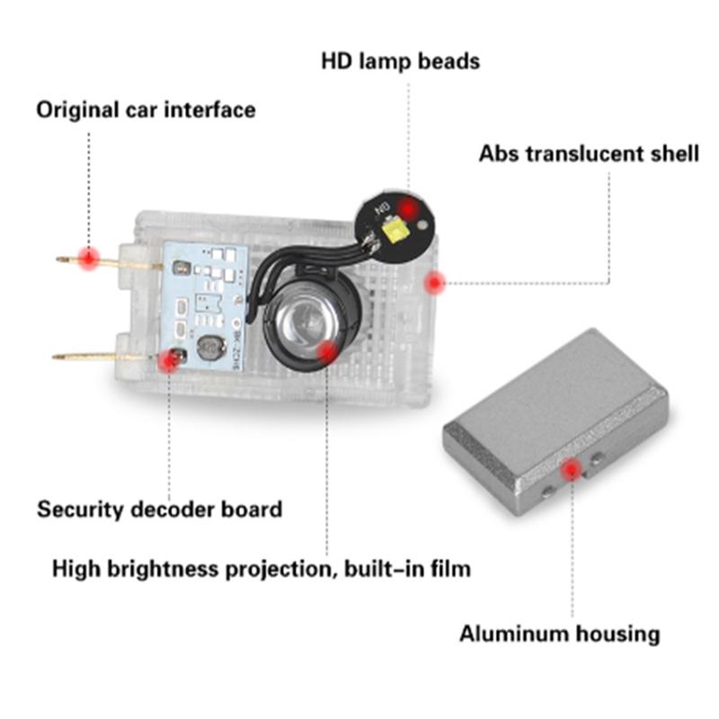 2PCS Car Door Welcome Shadow Lights For Insignia 2009-2018 2010 2011 2013 2014 2015 Laser Projector YTRNF3 Ghost Atmosphere LED Lamp