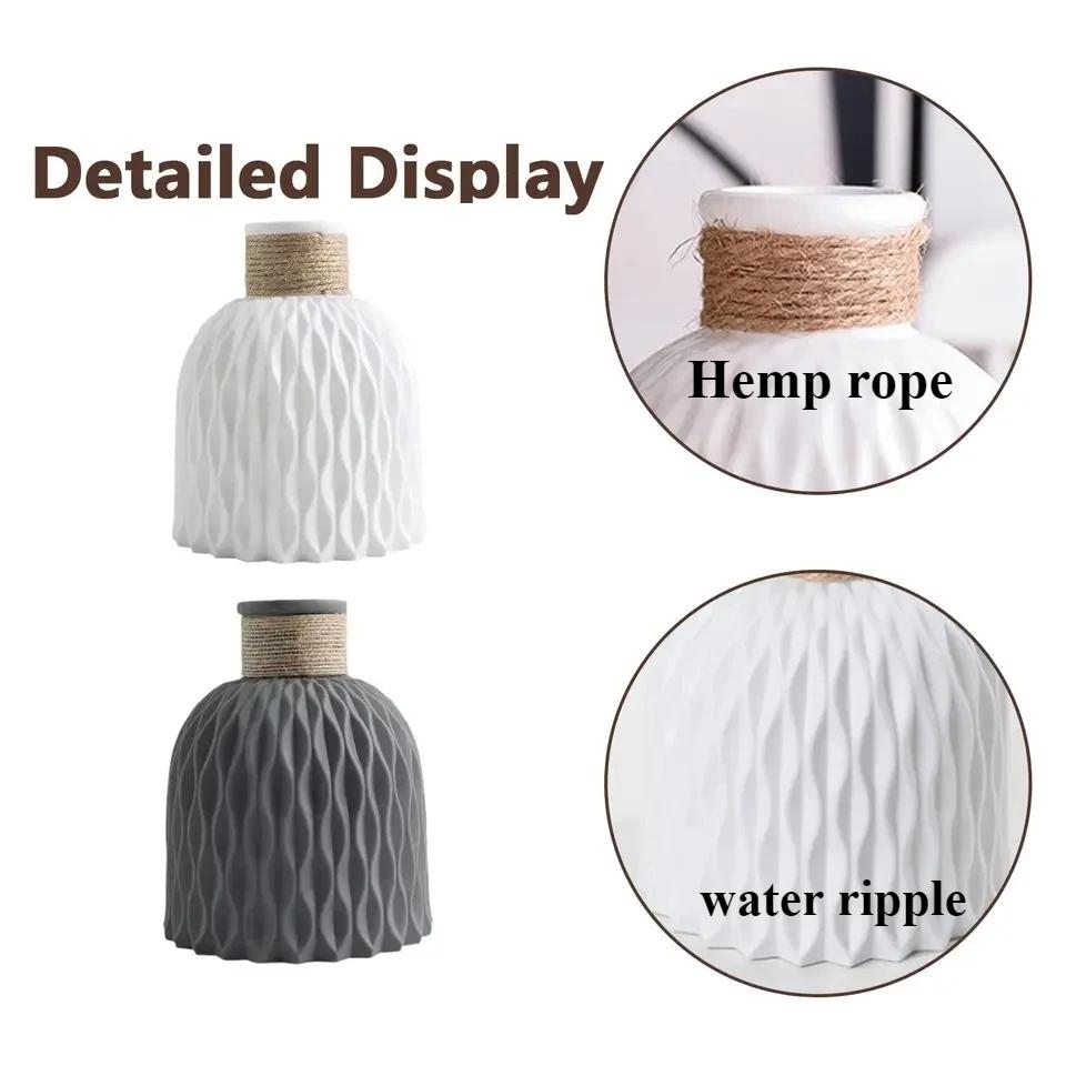 Moderne Plastik-Blumenvase Wasserwellen-Blumentopf 1/2 Stück Körbe Ästhetische Raumdekoration Wohnzimmerdekorationen Ornamente Jarron