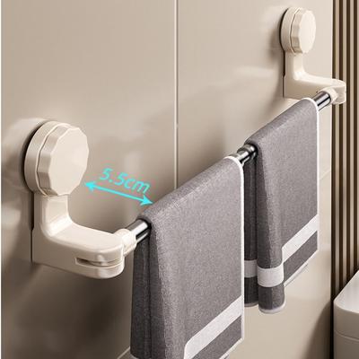 Waterproof Suction Cup Towel Rack Strong Suction Hanging Towel Holder Retractable Towel Bar  Toilet