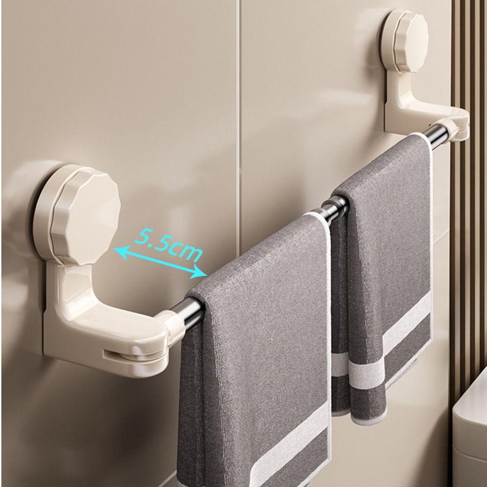 Wall-Mounted Suction Cup Towel Rack Waterproof Shower Slipper Hanger Bathroom Towel Rod  Kitchen