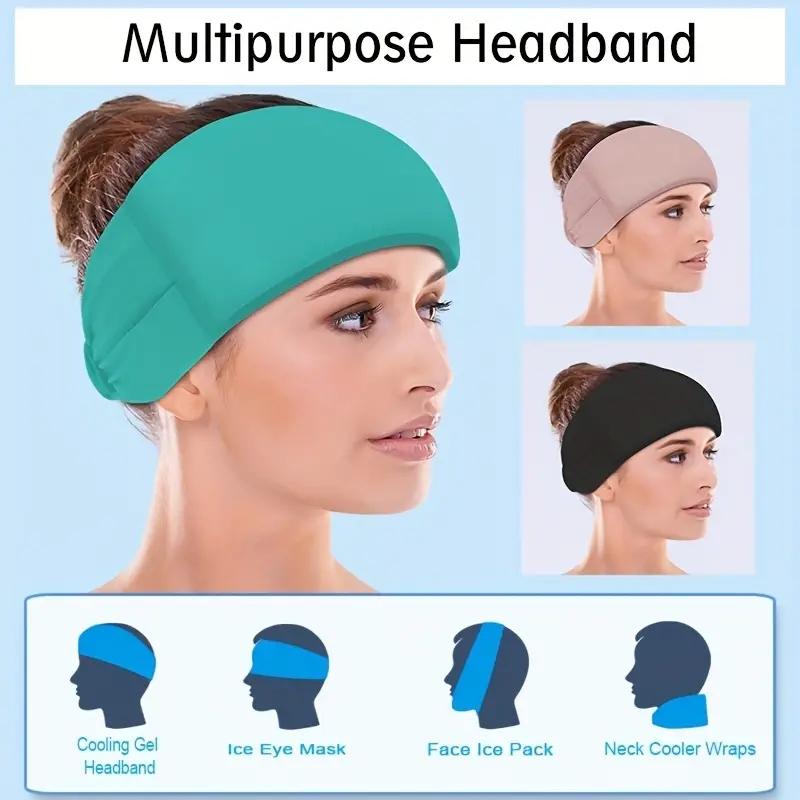 1pc Multipurpose Cooling Gel Headband For Headache Migraine, Neck Ice Pack, Gel Eye Mask For Puffy Eyes, Hangover, Tension And S
