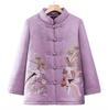 Grandma's Retro Embroidered Cotton Tang Suit Jacket for Elderly Women with Velvet Lining and Frog Buttons