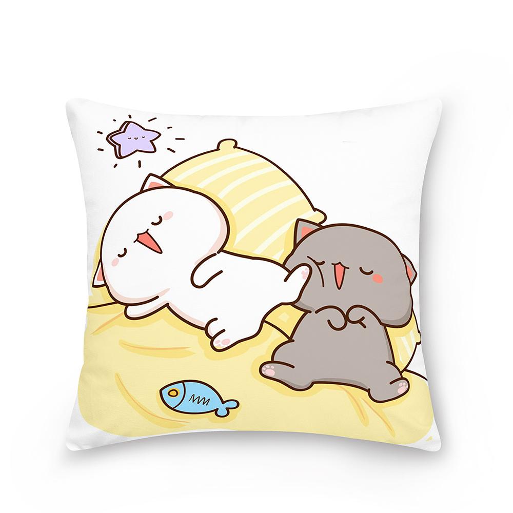 Home Peach Cat Cushion Cover Pillowcase Sofa Car Pillowcase Christmas Decoration Bedroom Living Room Pillowcase