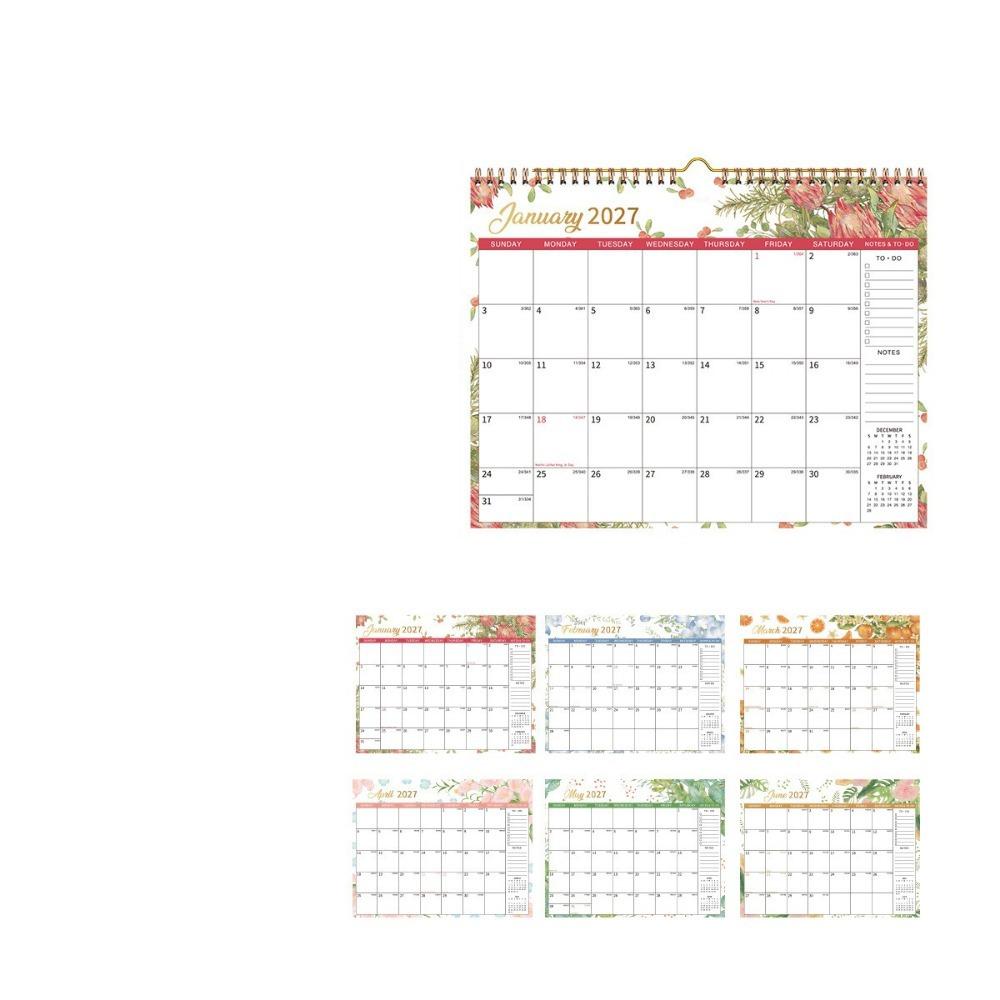 Portable 2027 Wall Calendar with Large Grid Calendar Planner Hanging Calendar Schedule Organizer
