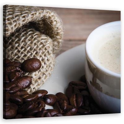 Canvas Print Coffee Bean and Cup