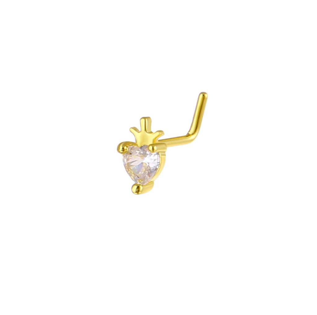 Woman Nose Stud  Stainless Steel Nostril Jewelry, Elegant Cute Nose Screw Hoop Rings, Synthetic Zirconia