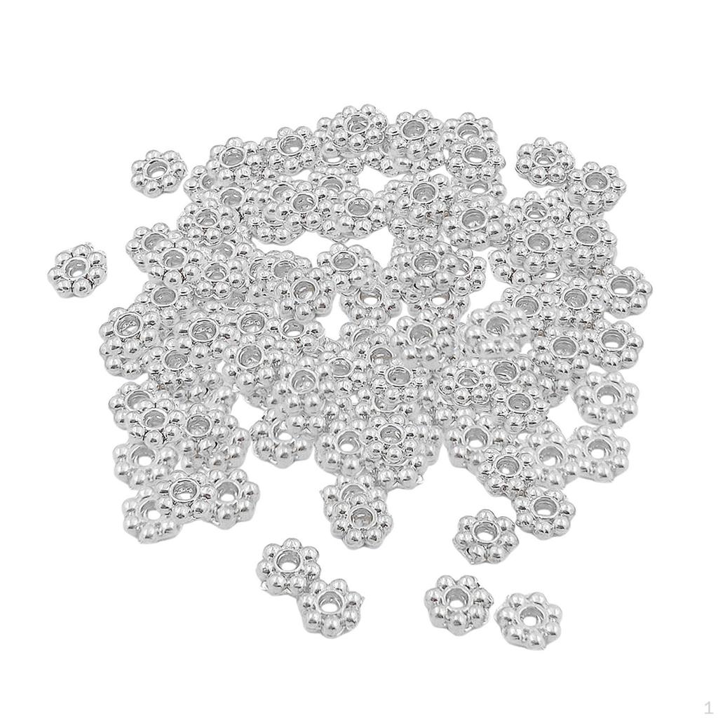 200 Stück Daisy Flower Spacer Perlen DIY Metall Floral lose für Schmuckherstellung,