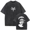 Washed Vintage Rock Band Falling In Reverse Skeleton Print Tshirt Men Women Retro Gothic Punk Tshirts Cotton Oversized T Shirt