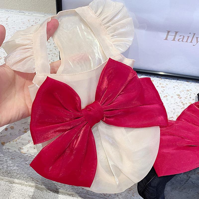 Bow Dog Princess Dress Summer Dog Clothes Lace Thin Puppy Skirt Girls Dog Costume Chihuahua Bichon Cat Dresses Dog Clothing 2025