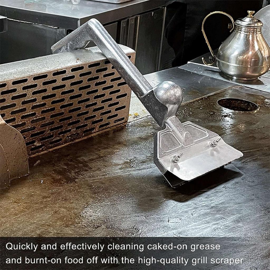 4PCS Grill Scraper Blades Stainless Steel Heavy Duty Griddle Scraper Replacement Blade Accessories