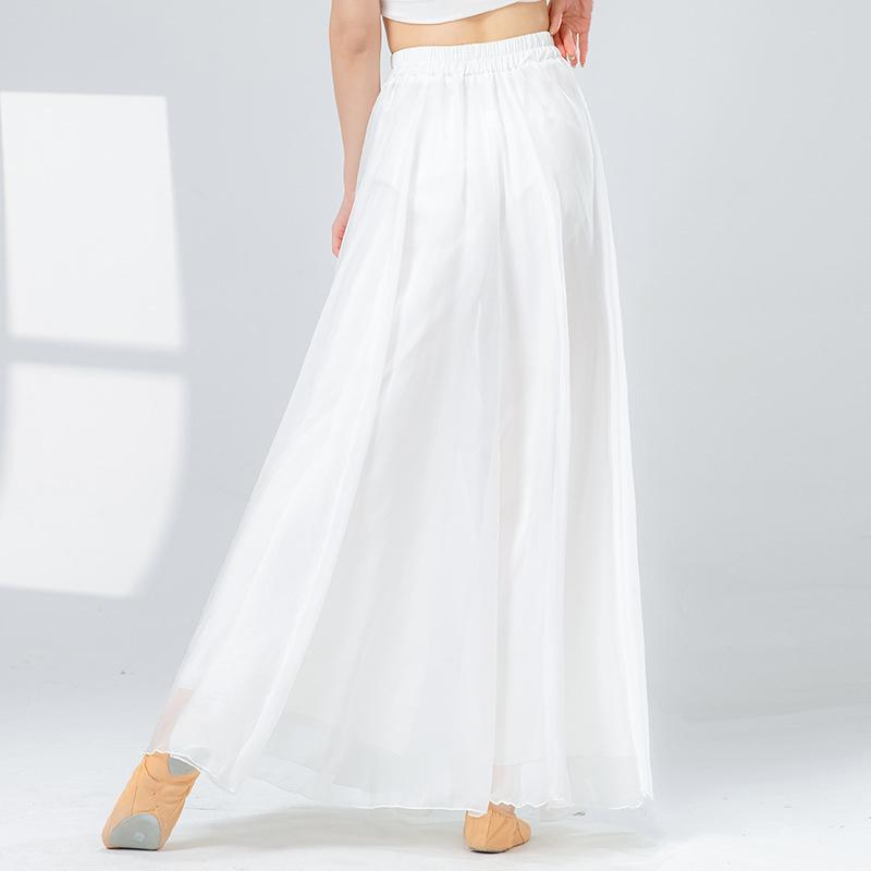 Moderner Tanz Culottes Locker Weiter Bein Rock Hose Chinesischer Volksnationaltänzer Übungskleidung Fließend Hanfu Klassisch Bühne