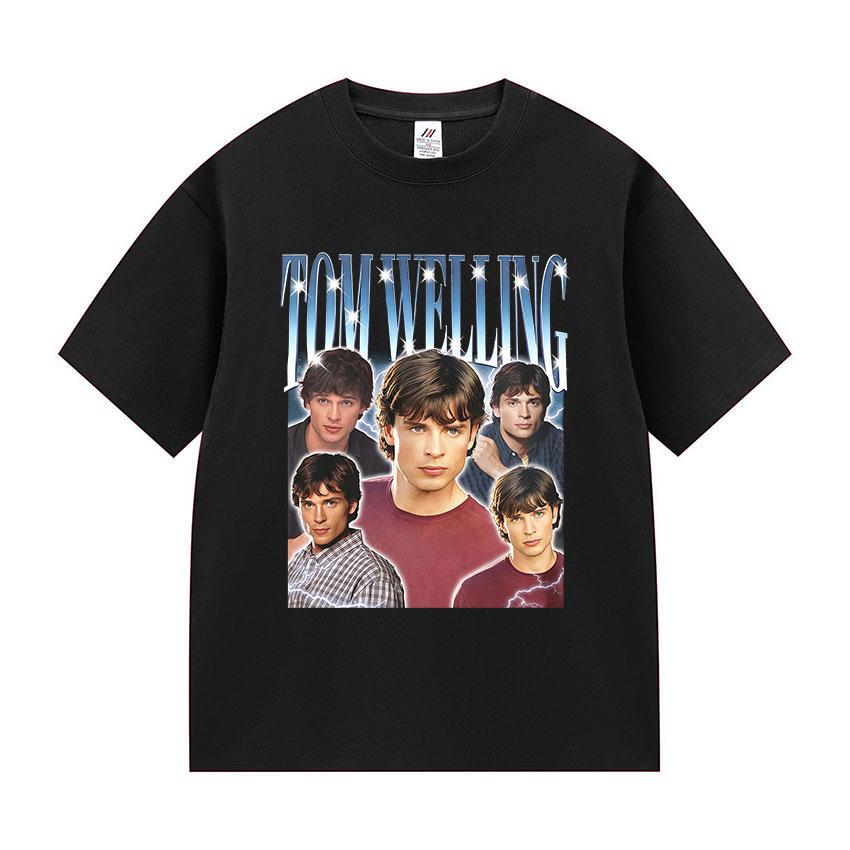 Funny TV Show Tom Welling Meme T Shirt Unisexs Clothing ONeck Fashion Short Sleeve Tshirts Unisex Oversized Vintage Cotton Tshirt