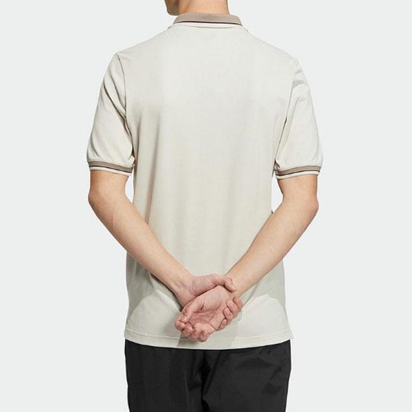 Adidas Logo Patch Half-Button Short Sleeve Polo Men Tops Apricot HS4392