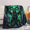 1Pc Satanic goat Print Flannel Blanket, High quality Comfortable for All Seasons, Home Decor, Warmth and Comfort, Perfect for Christmas Gifts