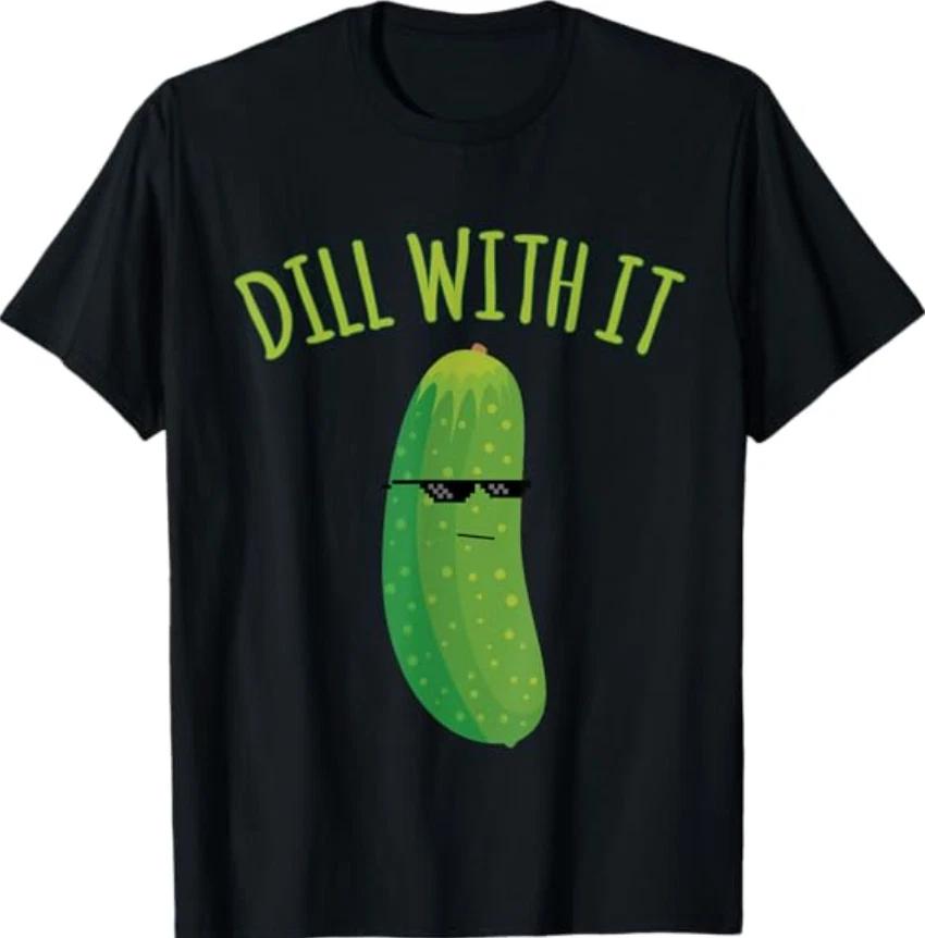 Dill with It Funny Pickle T-Shirt S
