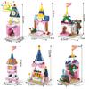 447PCS 6IN1 Friend Series Princess Pink Dream Castle Building Block for Girls Queen House City Bricks Set Children Toy