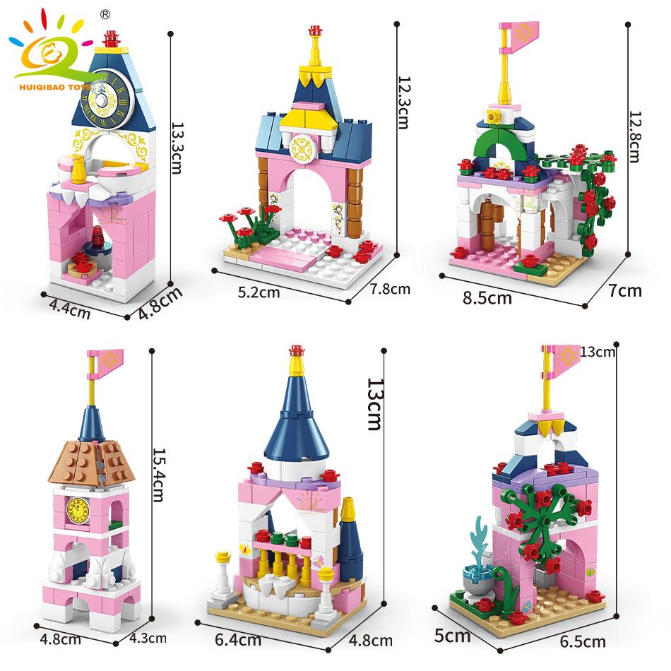 447PCS 6IN1 Friend Series Princess Pink Dream Castle Building Block for Girls Queen House City Bricks Set Children Toy