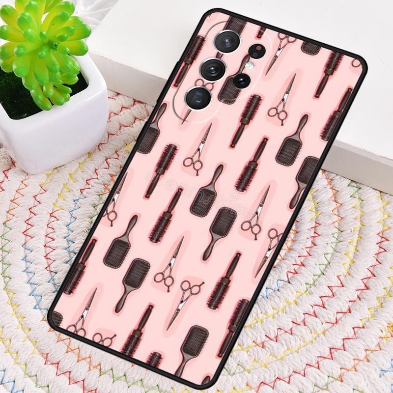 Barber Scissors Hairstylist Salon Pattern Phone Case for Samsung Galaxy Note 10 Pro S26 Ultra S23 S24 FE S25 S21 S22 PLUS Cover