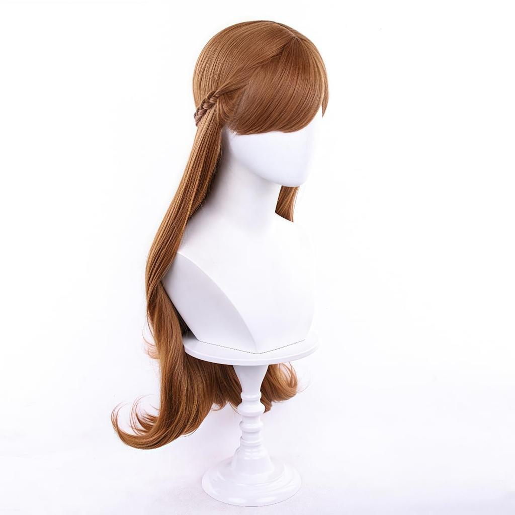 Akixen Frozen Anna Cosplay Anime Hair Fashion Heat Perfect for School Cultural and Festivals Wig, Hairnet, Net, Gift, Resistant, Events, Halloween,