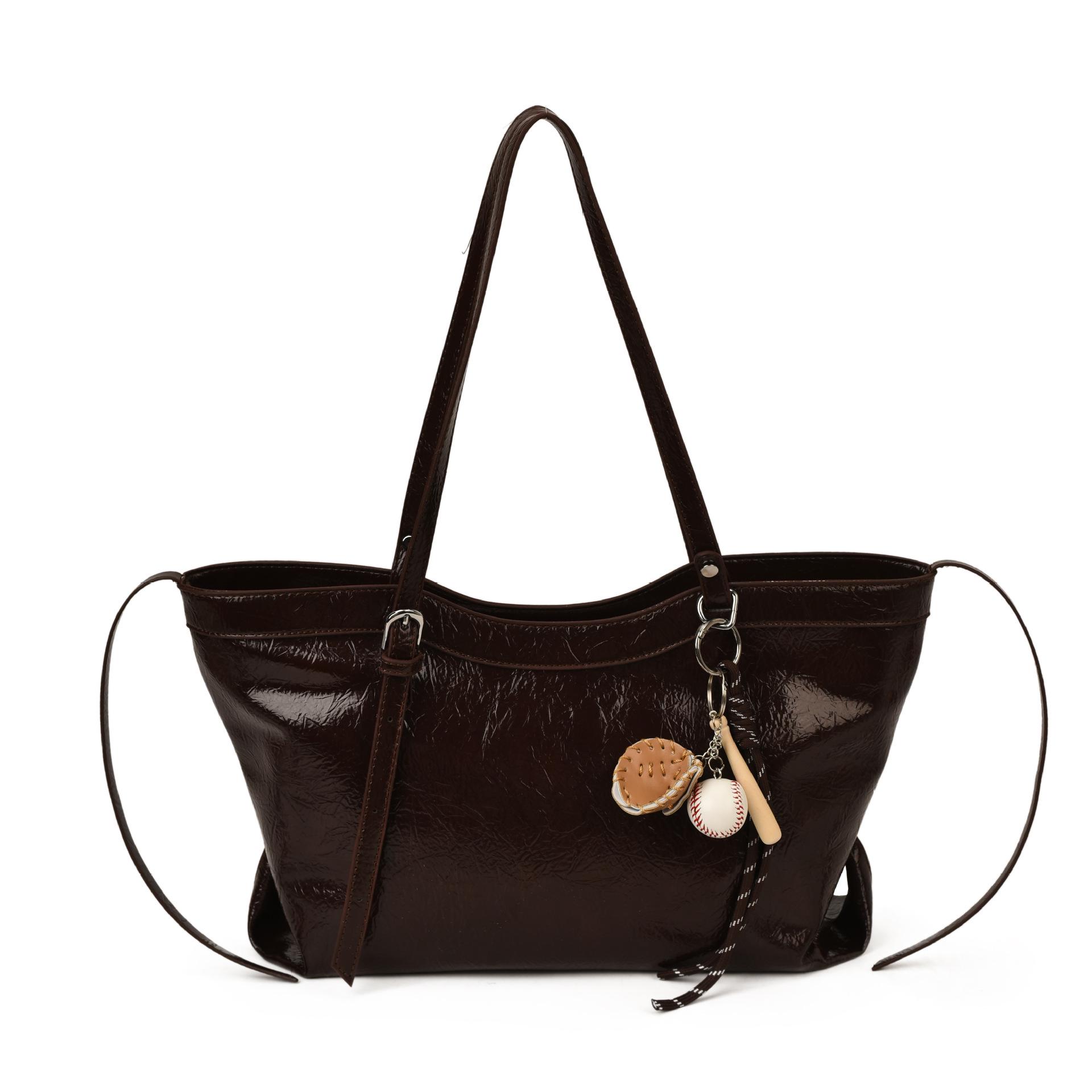 

Сумка-тоут через плечо в корейском стиле высокой ценности - Женская модная сумка большой вместимости для осени/зимы. Single Bag кофейный