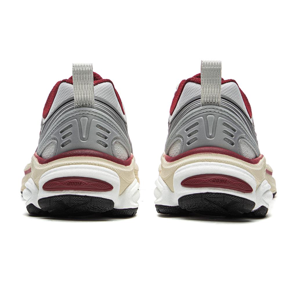 Li Ning Push Pull Boom V2 Amortecimento Antiderrapante Resistente à Abrasão Retorno Tênis de Corrida de Cano Baixo Masculino Prata ARXW019-2