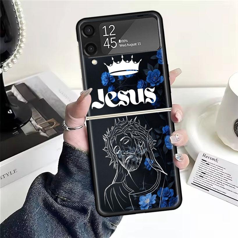 Jesus Bible Cases For Samsung Galaxy Z Flip 4 5 6 7 3 Z Flip7 Flip6 Flip4 Flip5 Flip3 5G Hard Shockproof Fundas Cover