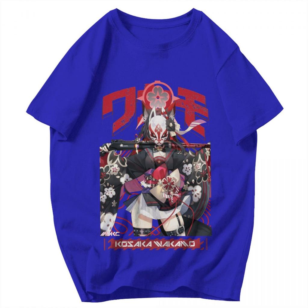 Men T Shirt Blue Archive Wakamo Japanese Anime Idea Y2K Graphic Short Sleeve Unisex Tops T Shirts