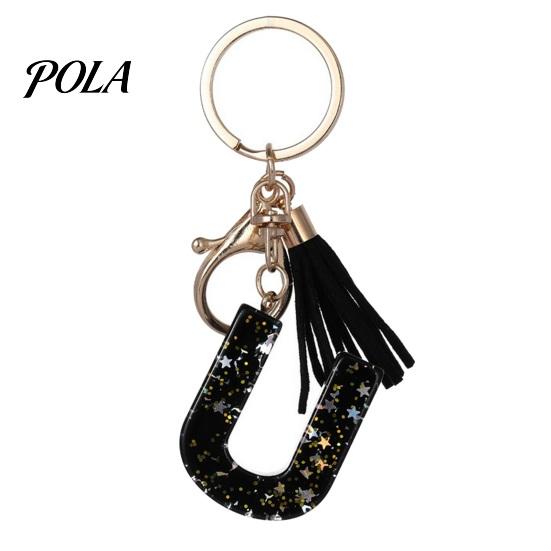 Portable Keychain Pendant Pendant, Sequins Star Letter A-Z Charm with Tassel, Key Chain Alphabet Initial Metal Keyring for Handbag Backpack
