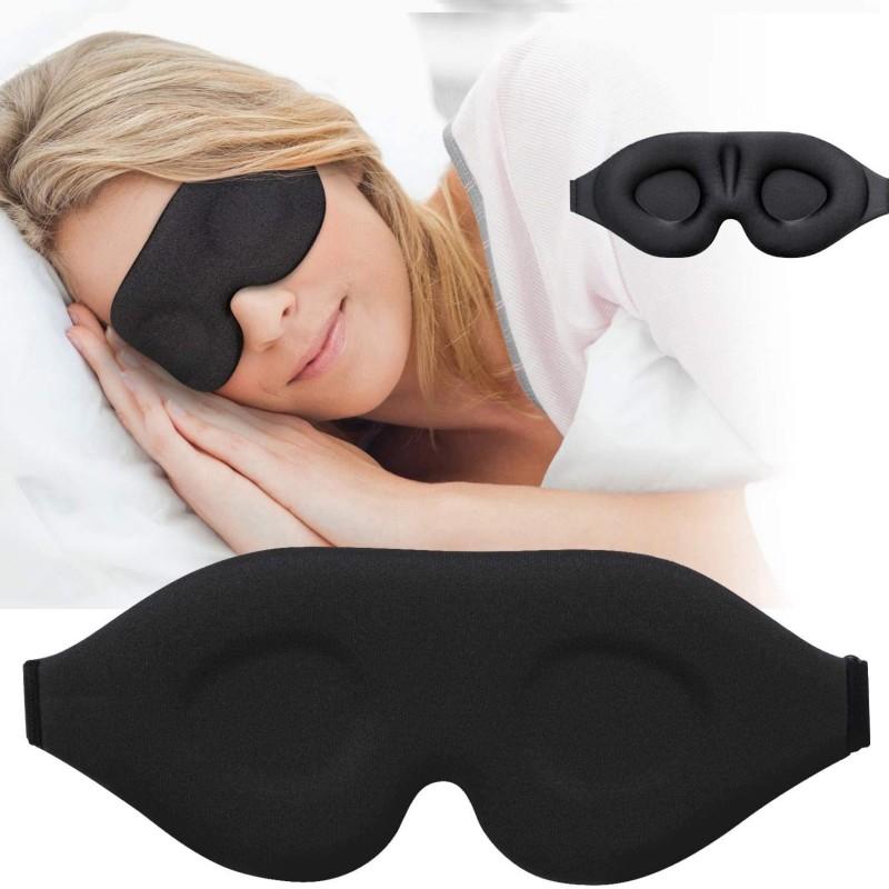 Masque de sommeil rembourré doux, occultant 3D, couvre-yeux luxueux, bandeau de voyage