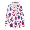 Ladies Fashion Casual Christmas Print Sweatshirt  Winter Long Sleeve Cardigan Jacket With Pocket Zipper Hoodie Jacket