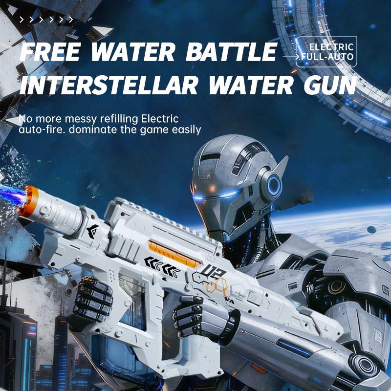 Interstellar Victor Auto Water Gun - Rechargeable W/ Scope, Light & Charger. Summer Battle Plaything For Kids 6+