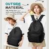 Simple School Backpack for Girls Boys Black College Student Bookbag Laptop Bag for High School