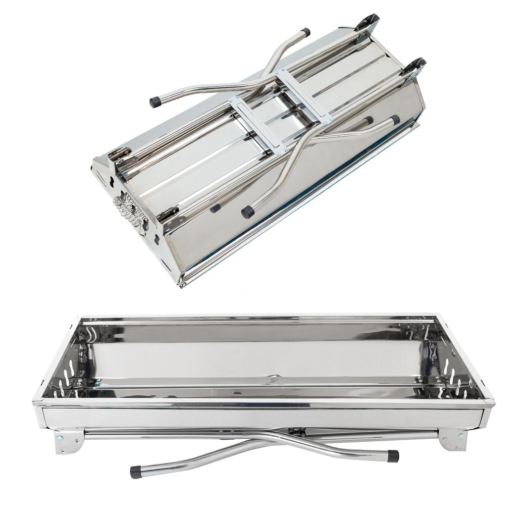 Stainless Steel Barbecue Grill Large Outdoor Household Easy Folding Portable Barbecue Meat Rack