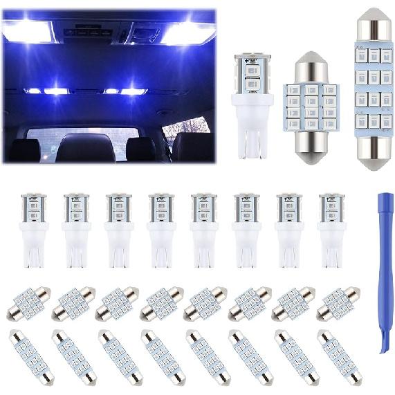 24 Pieces Dome Light LED Car Interior Bulb Kit Set 194 T10 DE3175 578 31Mm 42Mm Bulbs Interior Replacement Lights For Car Map License Plate Door Side