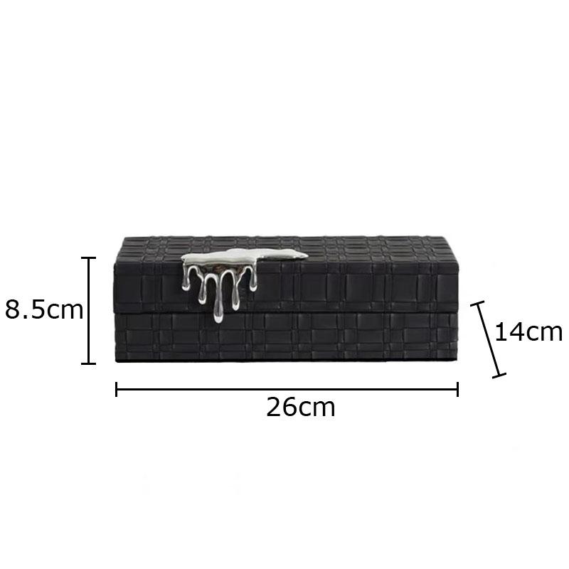 

Кожаные шкатулки для украшений с плетеным узором Прямоугольные косметические баночки с золотым покрытием Декор для туалетного столика, стола Изысканная банка для хранения украшений