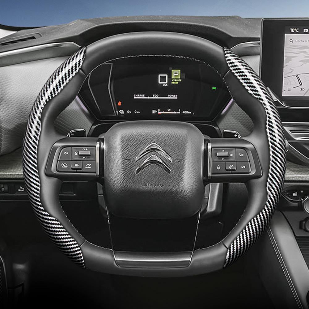 

Suitable for Citroen Carbon Fiber Texture Steering Wheel Cover C3 C4 X Berlingo C5 Aircross Jumper Spacetourer Ami X Segmented Q