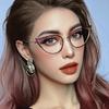 Ultra Light Unisex Glasses Personality Hollowed Cat Eye Anti-blue Glasses Fashion Metal Decorative Optical Spectacle Eyeglass