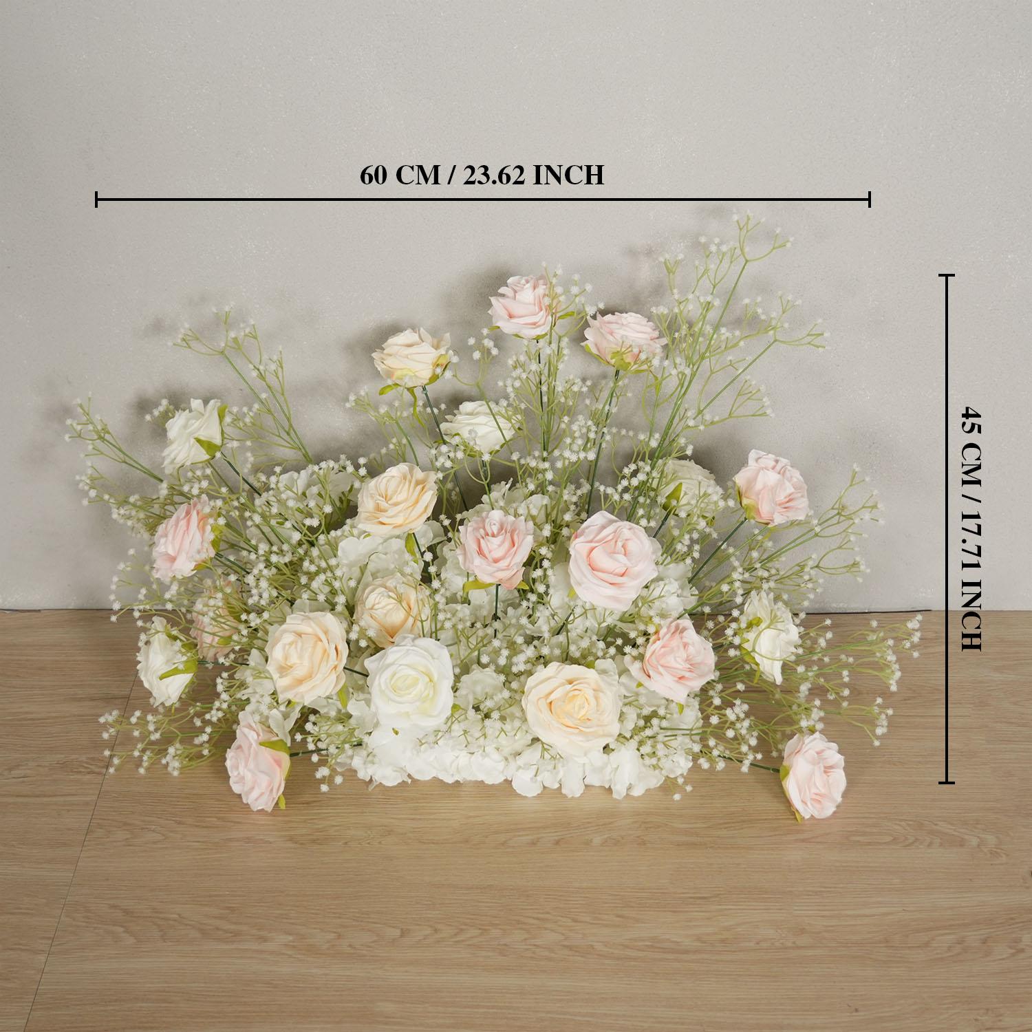 Outdoor Wedding Arch Backdrop Artificial Flowers Kit Luxury Starry Pink Rose Silk Flower Arch Swag Set for Wedding Decor Props without arch