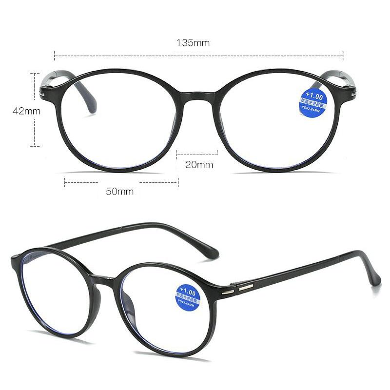 Retro Round Frame Reading Glasses Women Men Anti -Blue Light Glasses Hd Presbyopia Eyeglasses Diopters 0 +1 .0 +1 .5 +2 .0 To +4 .0
