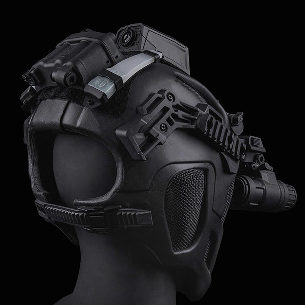 Vollschutz Taktischer Sporthelm Vollgesichts-Stahlgittermaske Airsoft Jagd Schießen Reithelm für den Außenbereich Kopfschutz