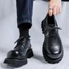 Derby Pánské boty na silné podrážce Módní minimalistický styl Outdoor Trendy Párty kancelář ulice mládež Kvalitní Černé Denní boty